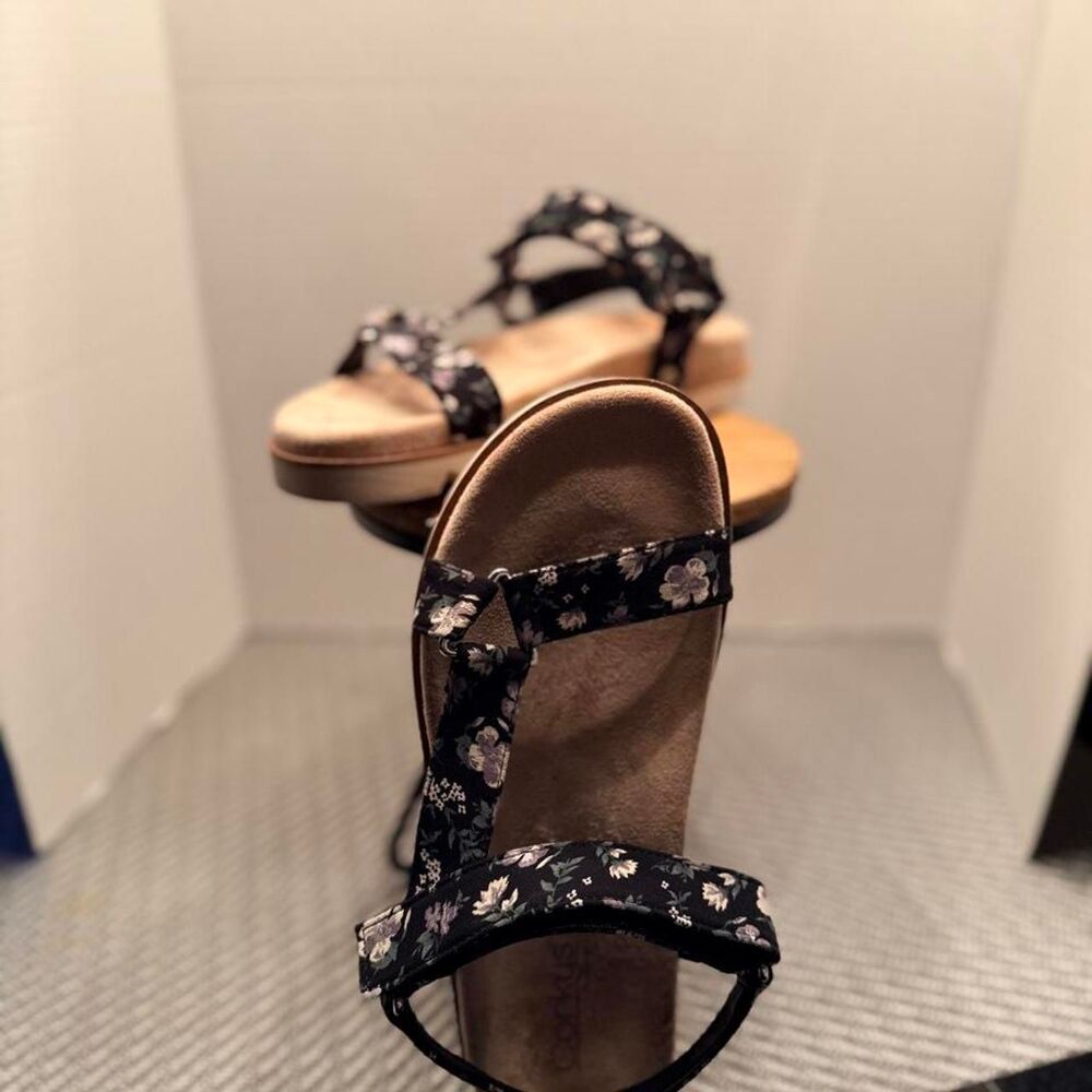Corkys Women's Black and Cream Sandals, Size 10